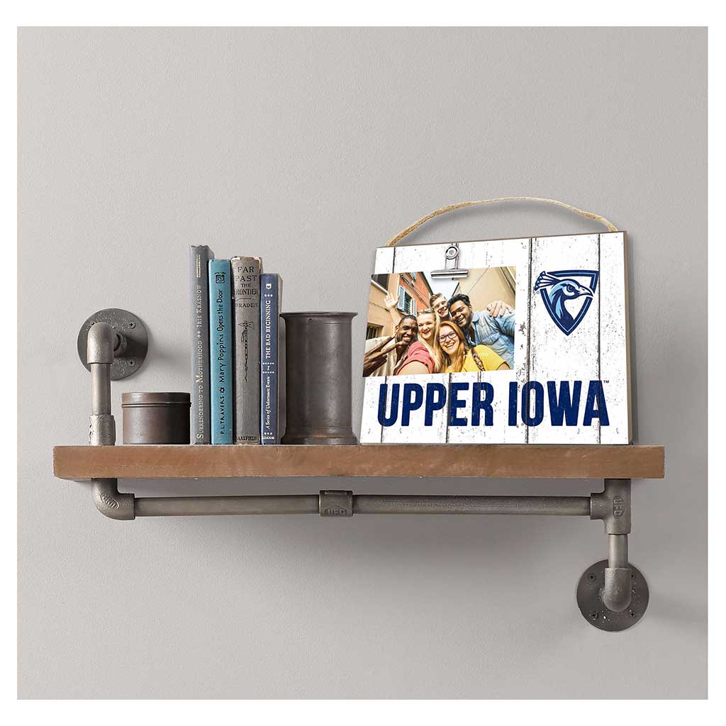 Clip It Weathered Logo Photo Frame Upper Iowa University Peacocks