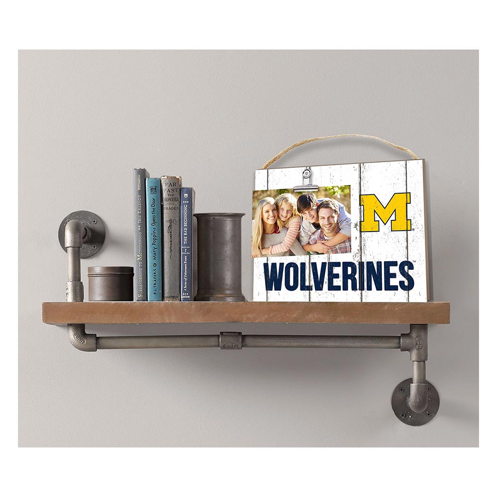 Clip It Weathered Logo Photo Frame Michigan Wolverines