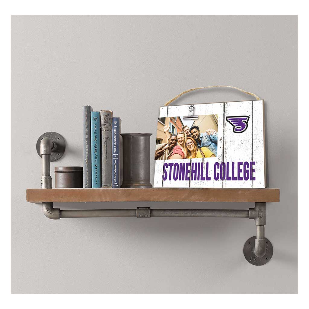 Clip It Weathered Logo Photo Frame Stonehill College Skyhawks