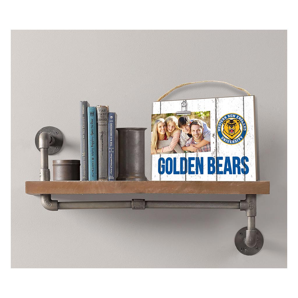 Clip It Weathered Logo Photo Frame Western New England Golden Bears