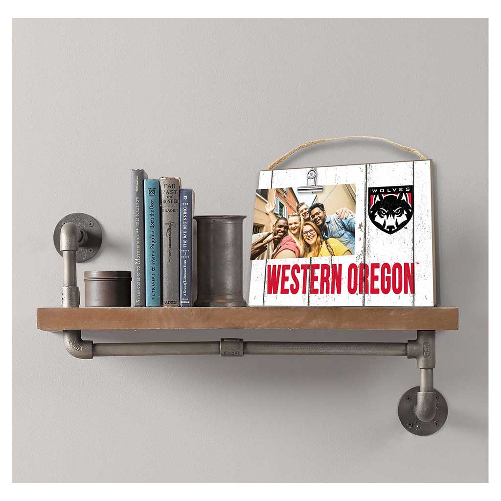 Clip It Weathered Logo Photo Frame Western Oregon Wolves