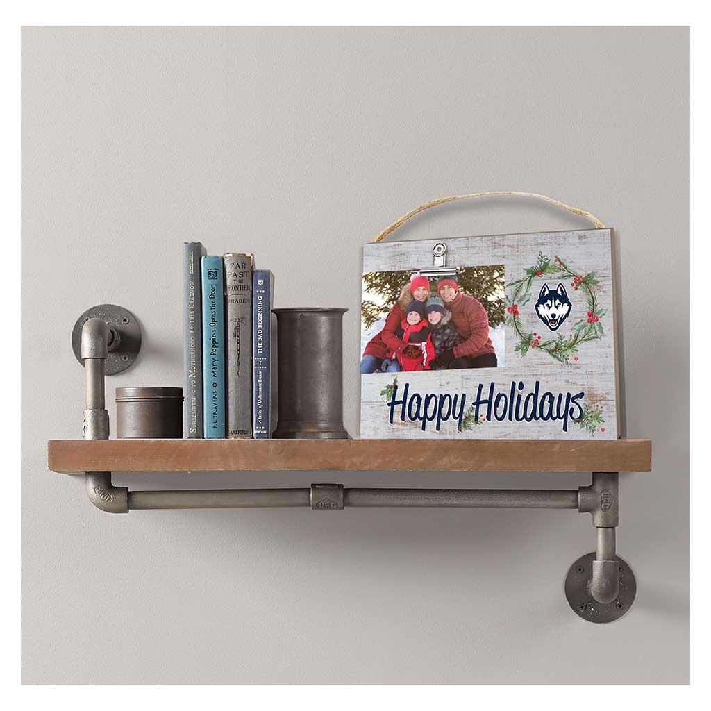 Happy Holidays Clip It Photo Frame Connecticut Huskies