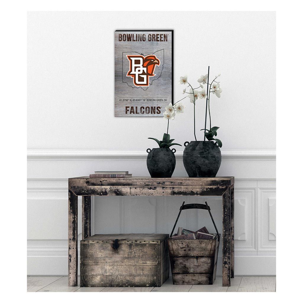 18x12 Canvas State Coordinates Bowling Green Falcons