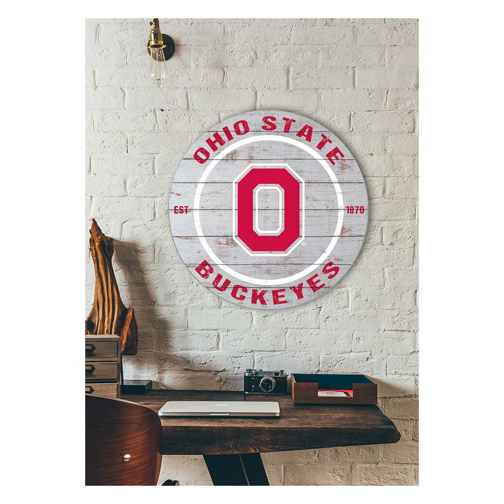 20x20 Weathered Circle Ohio State Buckeyes