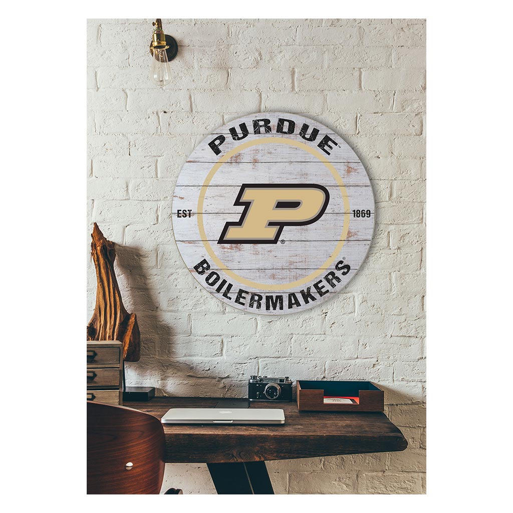 20x20 Weathered Circle Purdue Boilermakers