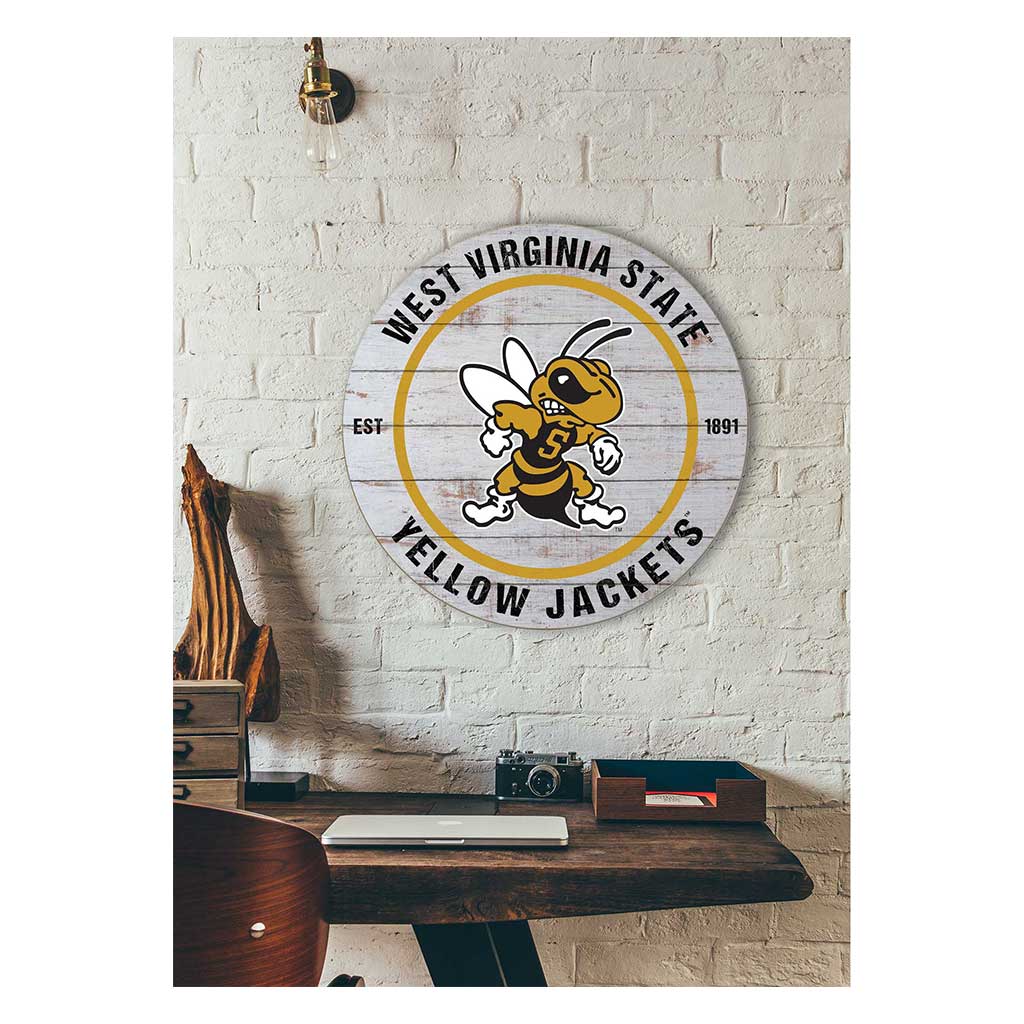 20x20 Weathered Circle West Virginia State Yellow Jackets
