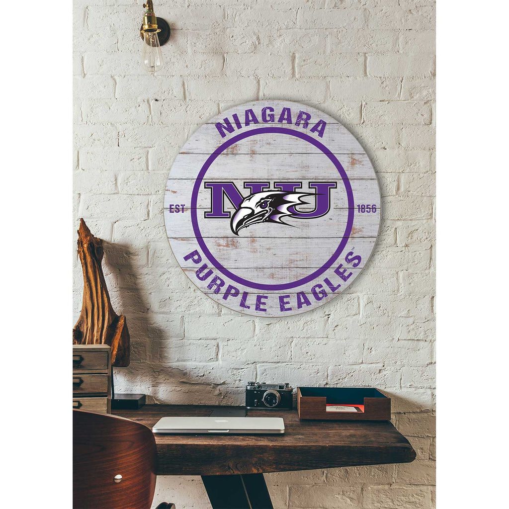 20x20 Weathered Circle Niagara University Purple Eagles