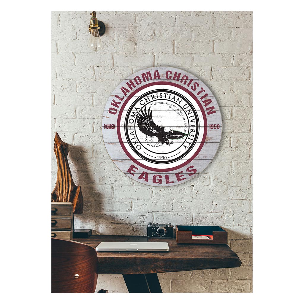 20x20 Weathered Circle Oklahoma Christian University Seal