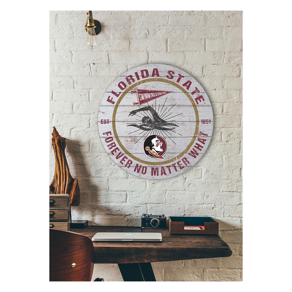 20x20 Throwback Weathered Circle Florida State Seminoles Swimming