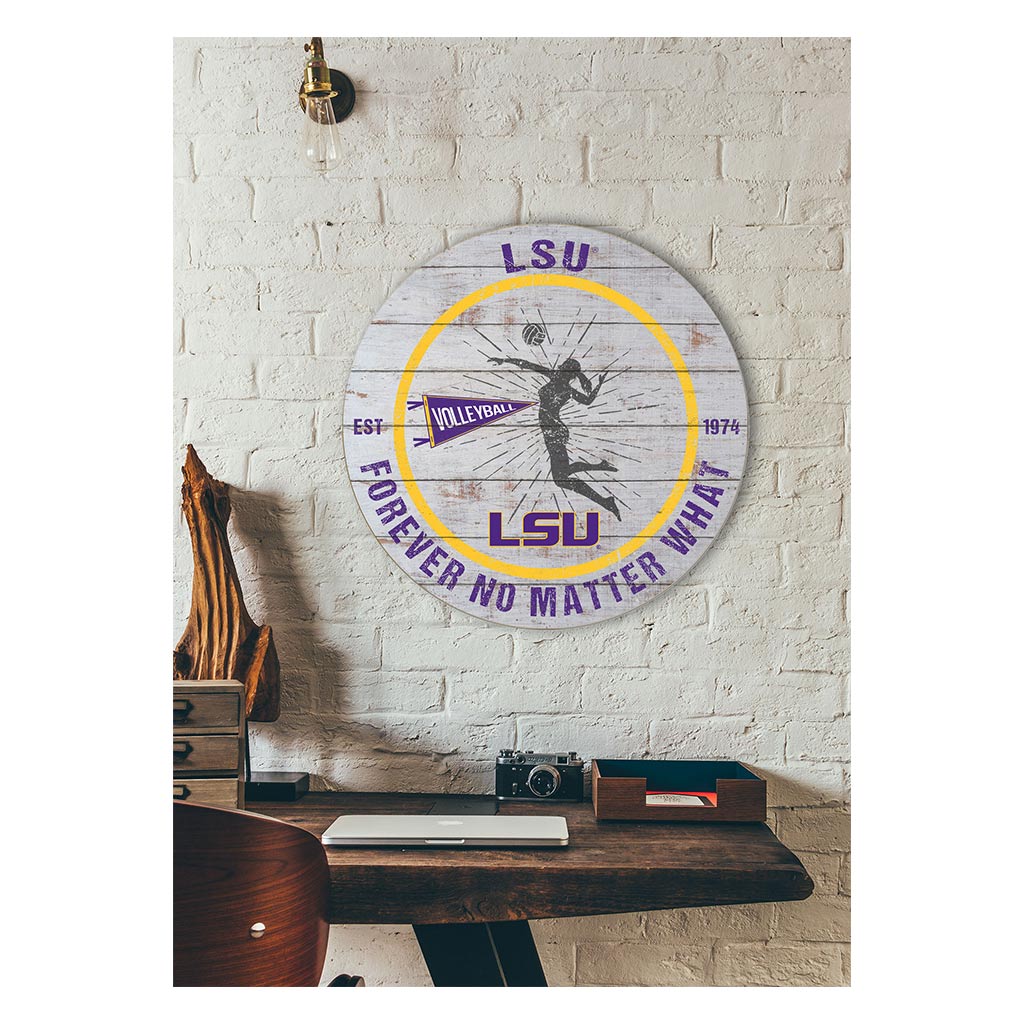 20x20 Throwback Weathered Circle LSU Fighting Tigers Volleyball Girls