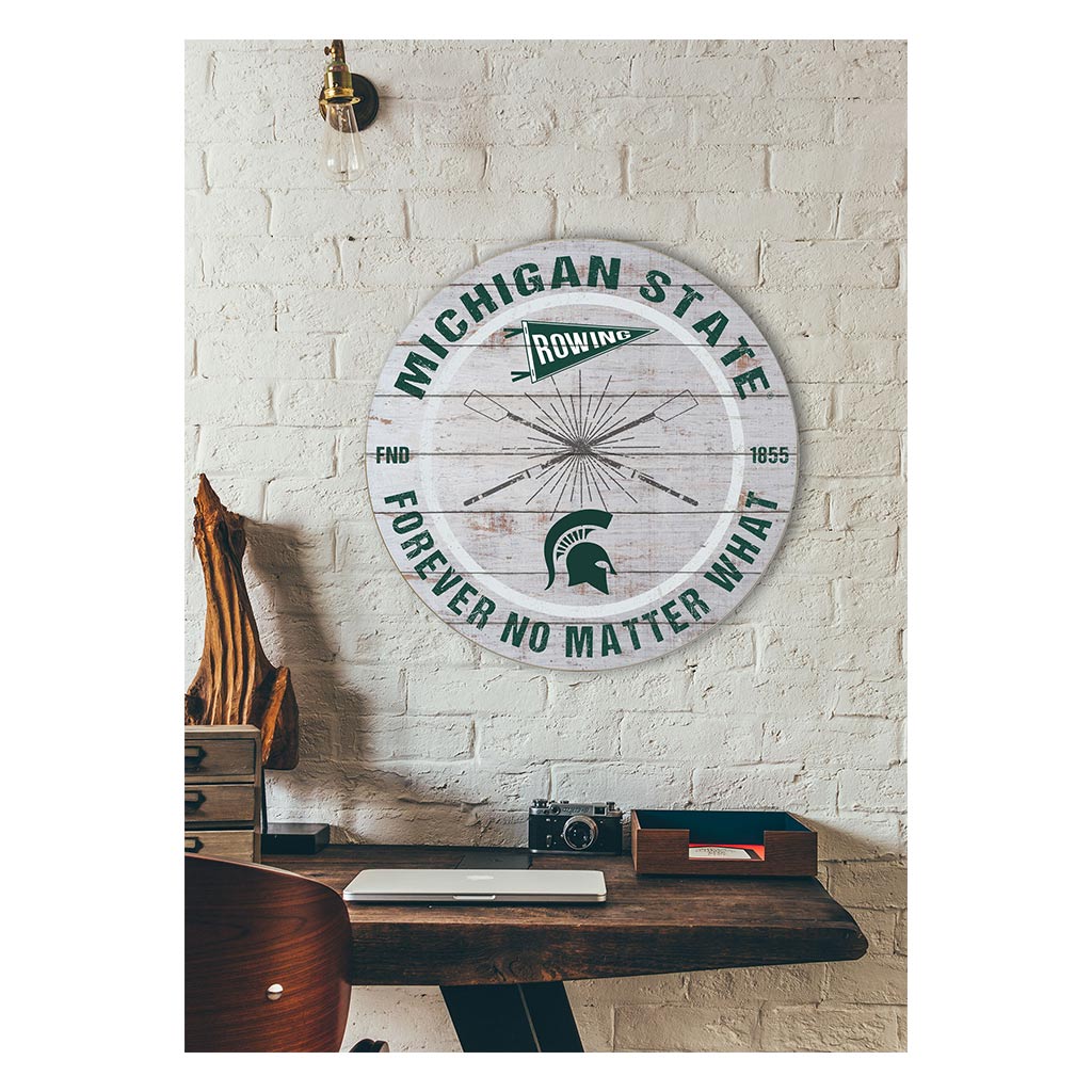 20x20 Throwback Weathered Circle Michigan State Spartans Rowing