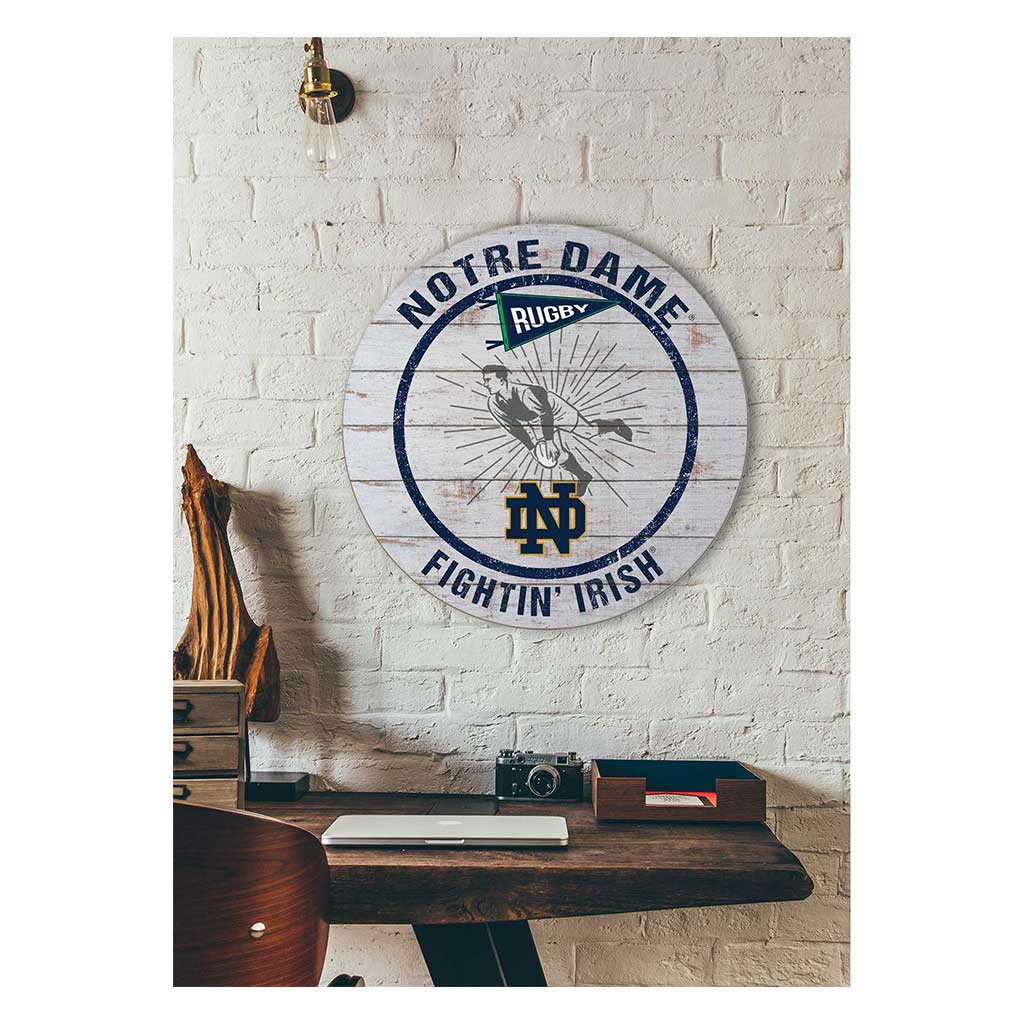 20x20 Throwback Weathered Circle Notre Dame Fighting Irish Rugby