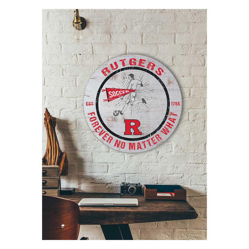 20x20 Throwback Weathered Circle Rutgers Scarlet Knights Soccer