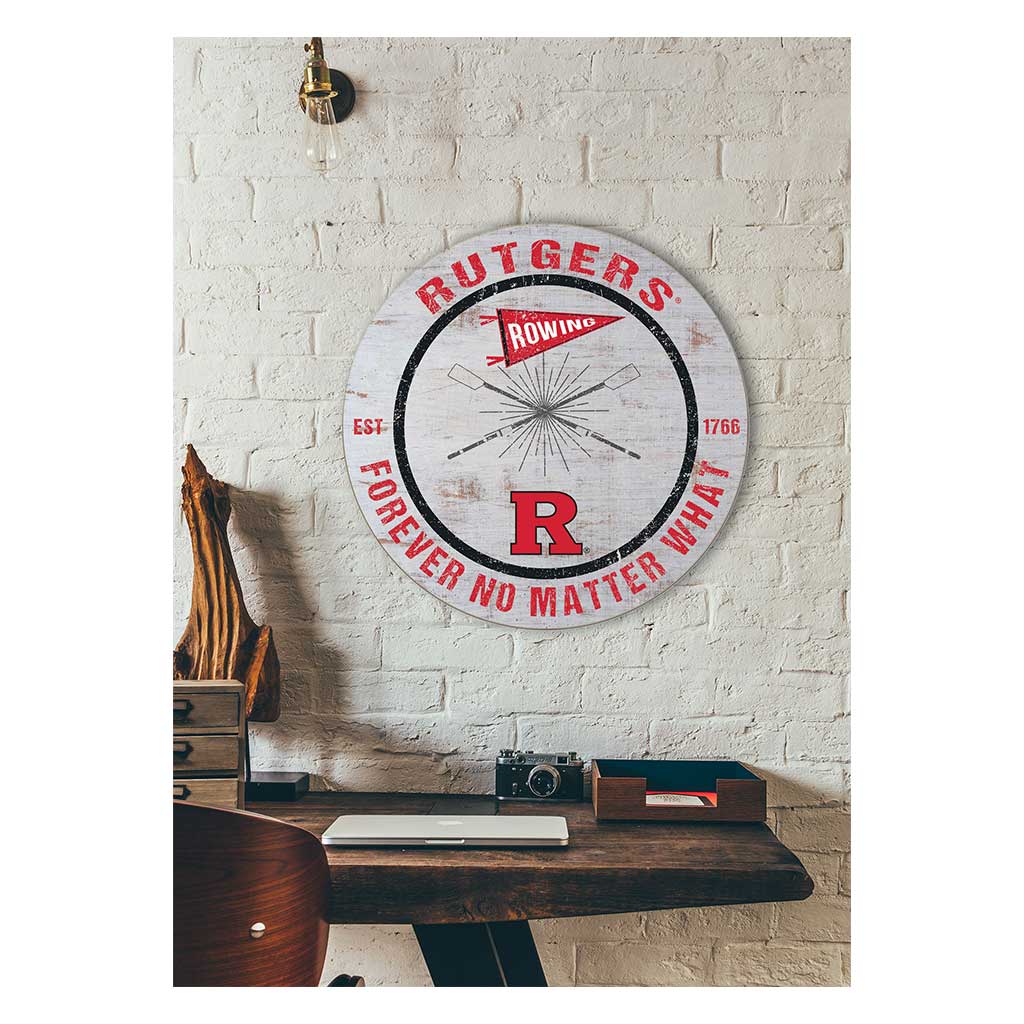 20x20 Throwback Weathered Circle Rutgers Scarlet Knights Rowing