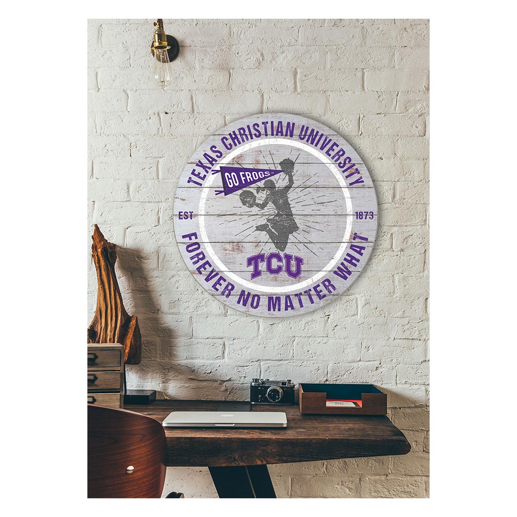 20x20 Throwback Weathered Circle Texas Christian Horned Frogs Cheerleading