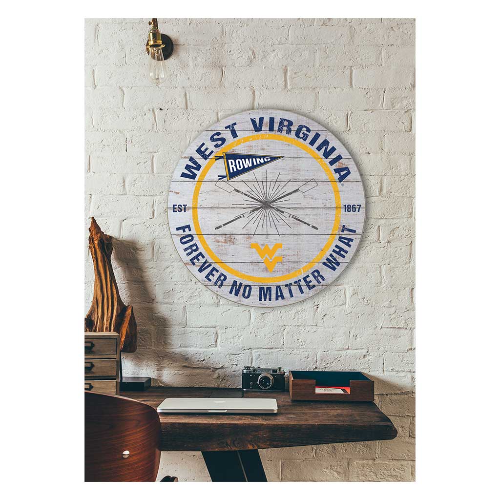 20x20 Throwback Weathered Circle West Virginia Mountaineers Rowing