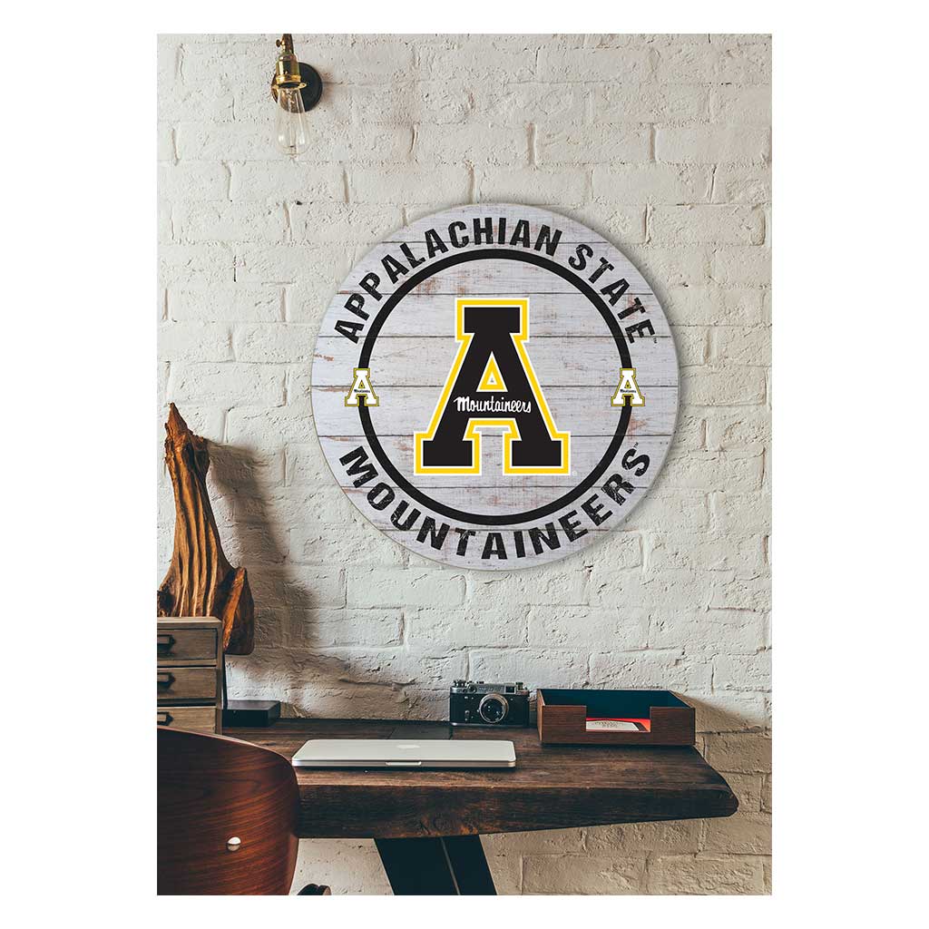 20x20 Weathered Helmet Sign Appalachian State Mountaineers