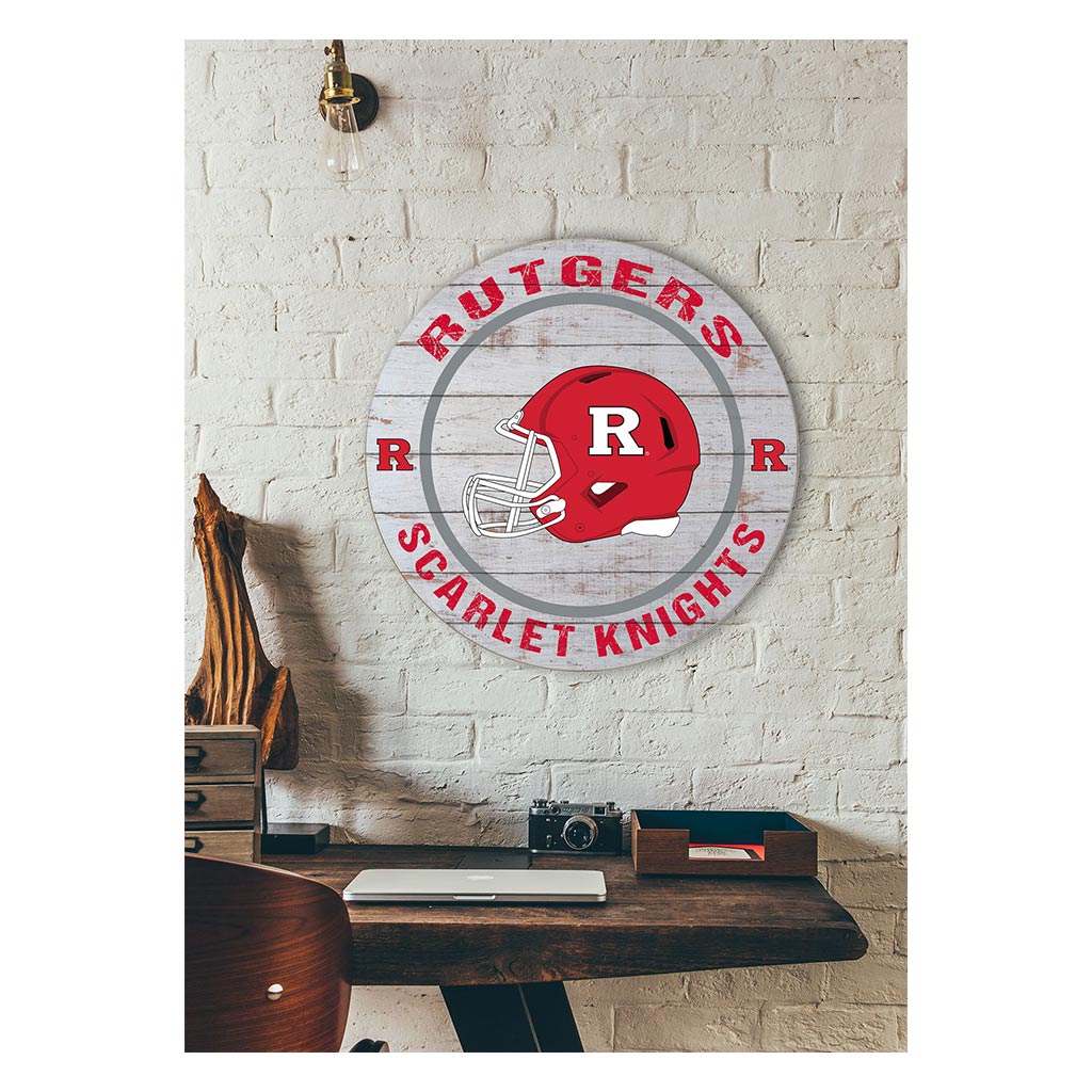 20x20 Weathered Helmet Sign Rutgers Scarlet Knights