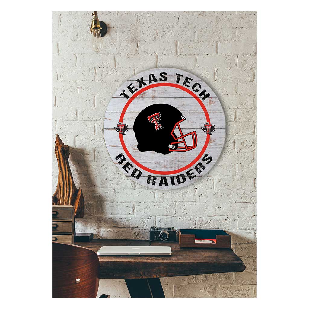 20x20 Weathered Helmet Sign Texas Tech Red Raiders Special