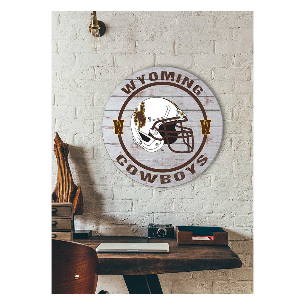 clear football helmet wyoming KH Sports Fan Wyoming Cowboys Weathered Helmet Circle Sign Grey, Grey, Size NA