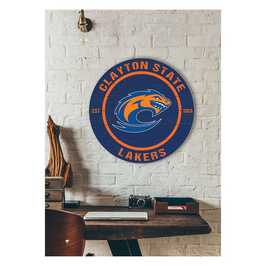 20x20 Weathered Colored Circle Clayton State University Lakers