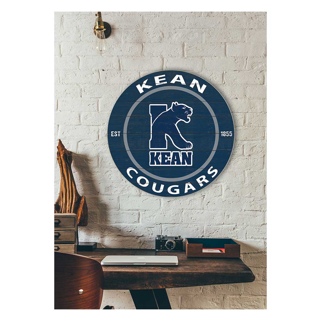 20x20 Weathered Colored Circle Kean University Cougars