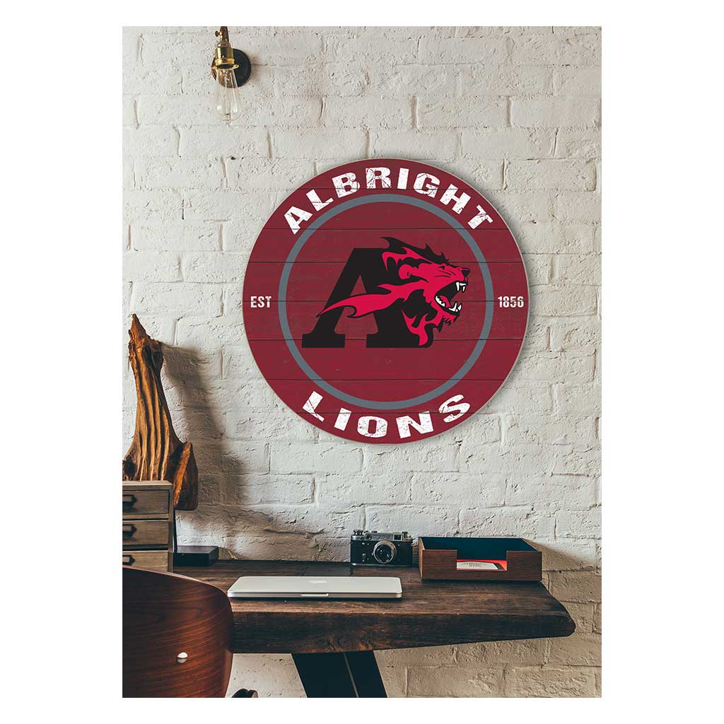 20x20 Weathered Colored Circle Albright College Lions