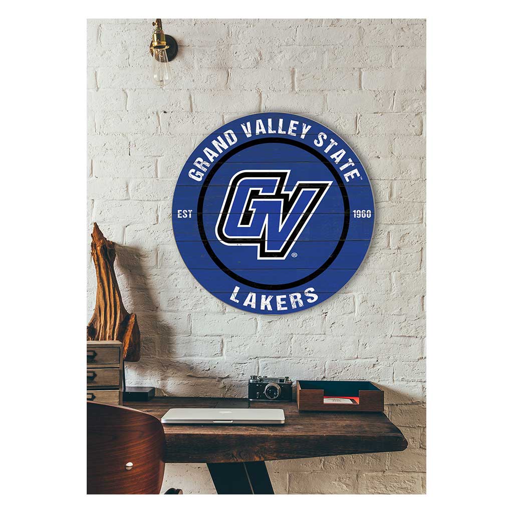20x20 Weathered Colored Circle Grand Valley State Lakers