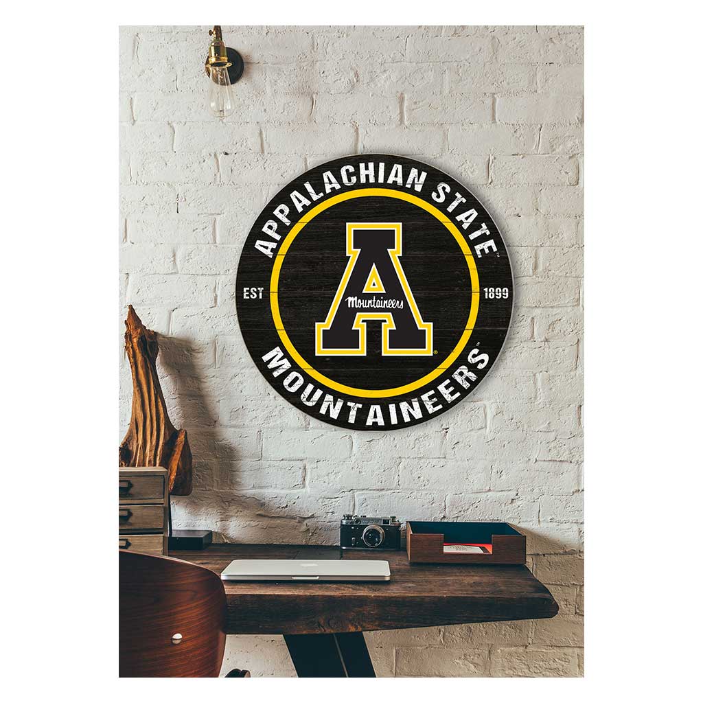 20x20 Weathered Colored Circle Appalachian State Mountaineers
