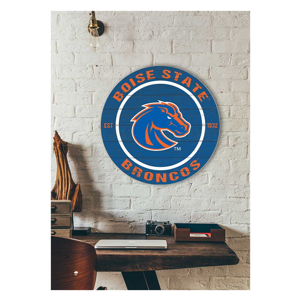 20x20 Weathered Colored Circle Boise State Broncos