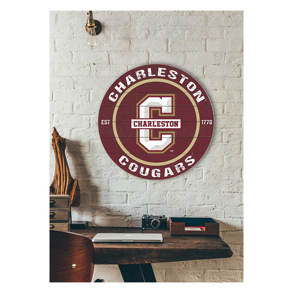 20x20 Weathered Colored Circle Charleston College Cougars