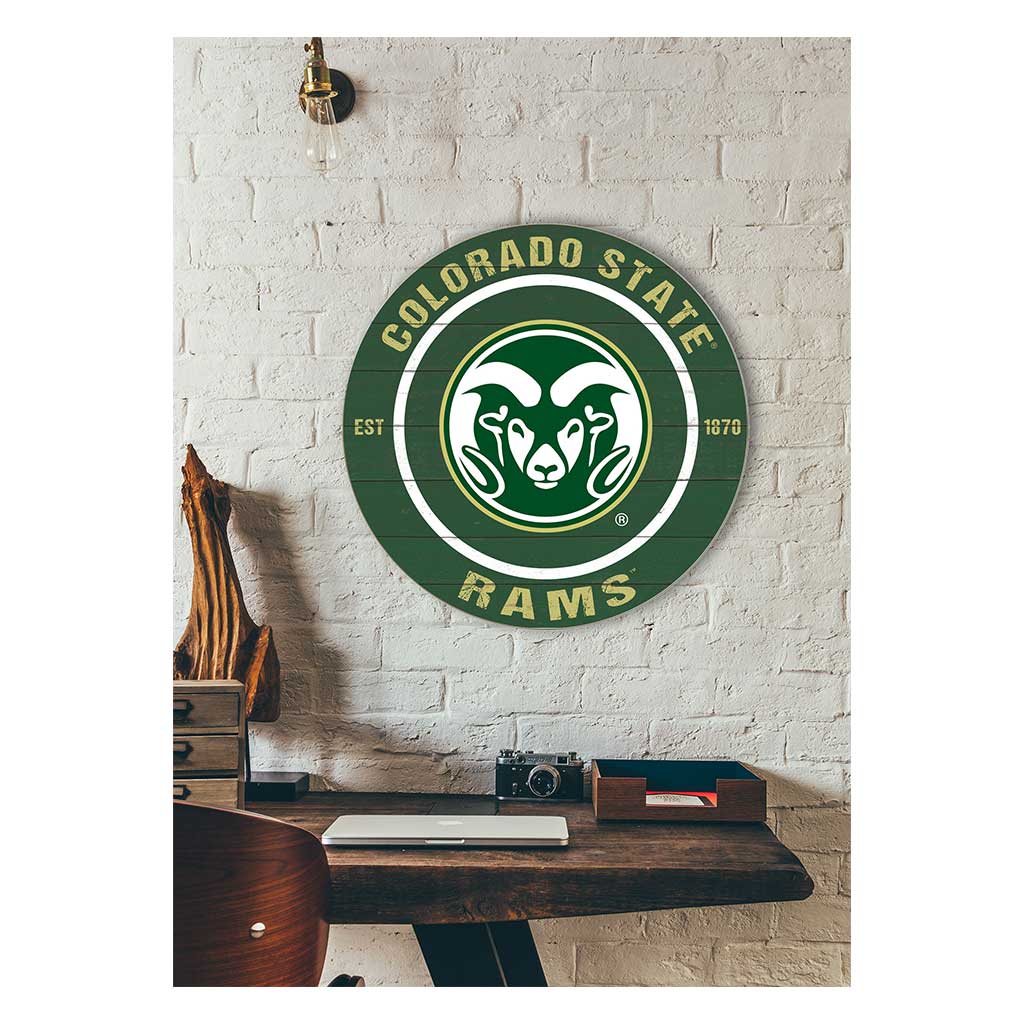 20x20 Weathered Colored Circle Colorado State-Ft. Collins Rams