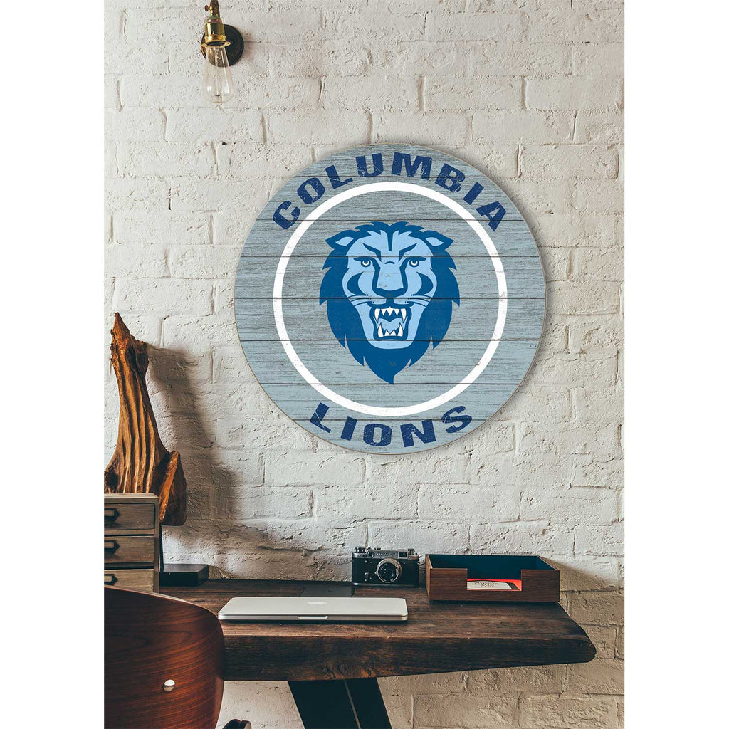 20x20 Weathered Colored Circle Columbia Lions
