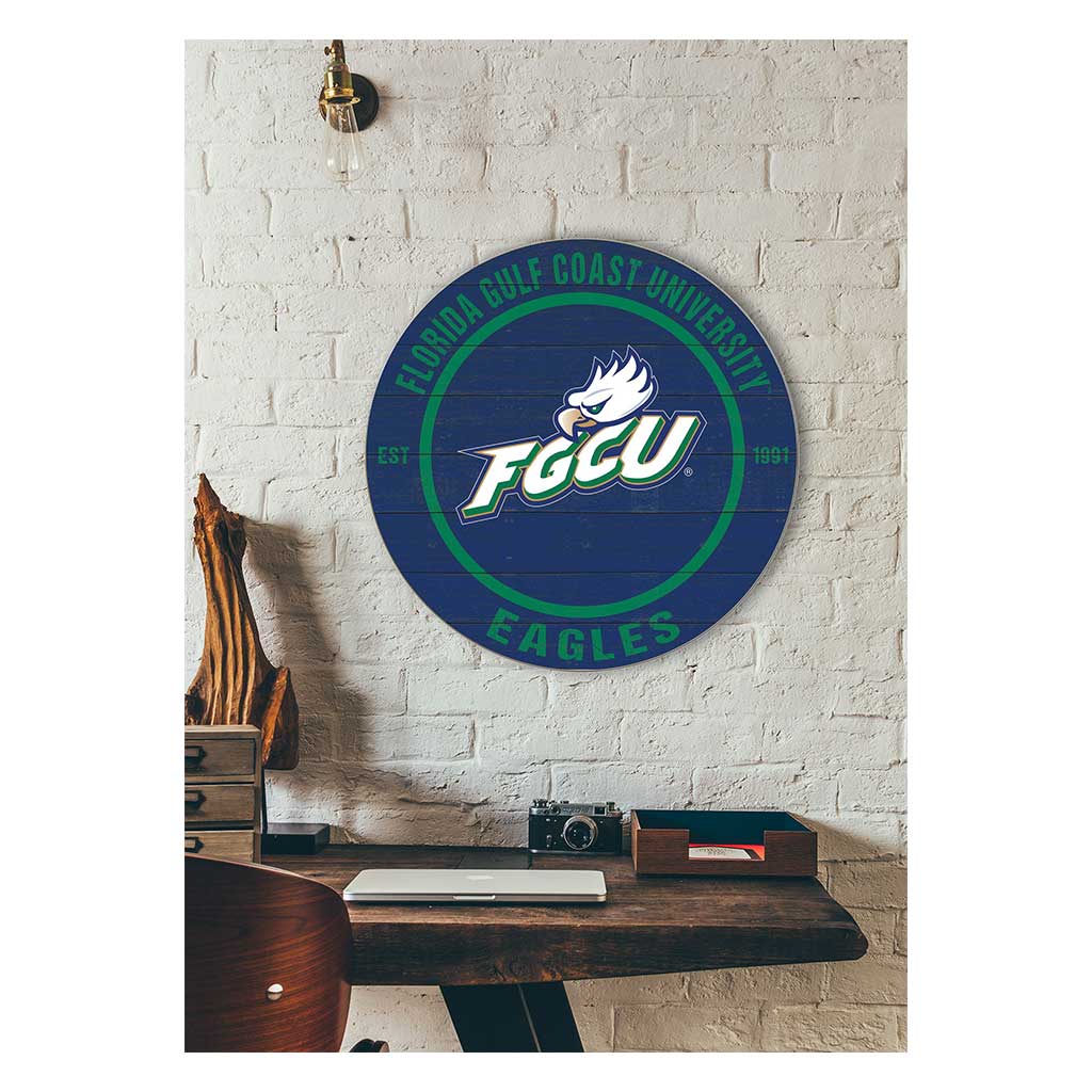 20x20 Weathered Colored Circle Florida Gulf Coast Eagles