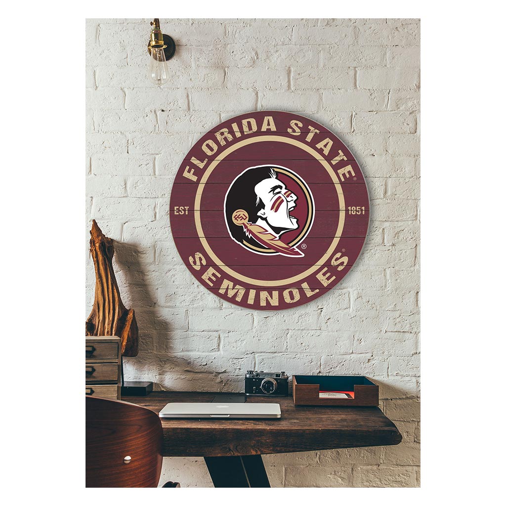 20x20 Weathered Colored Circle Florida State Seminoles