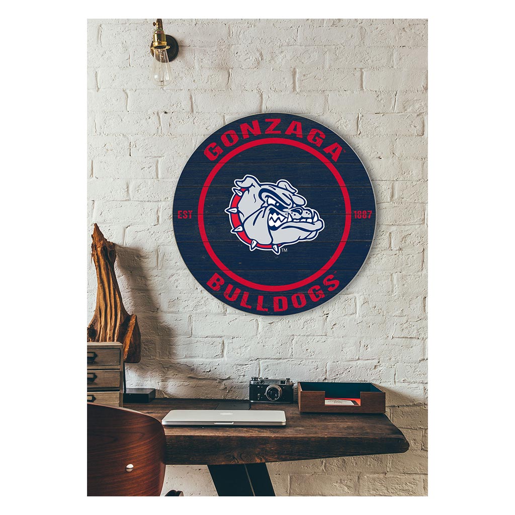 20x20 Weathered Colored Circle Gonzaga Bulldogs