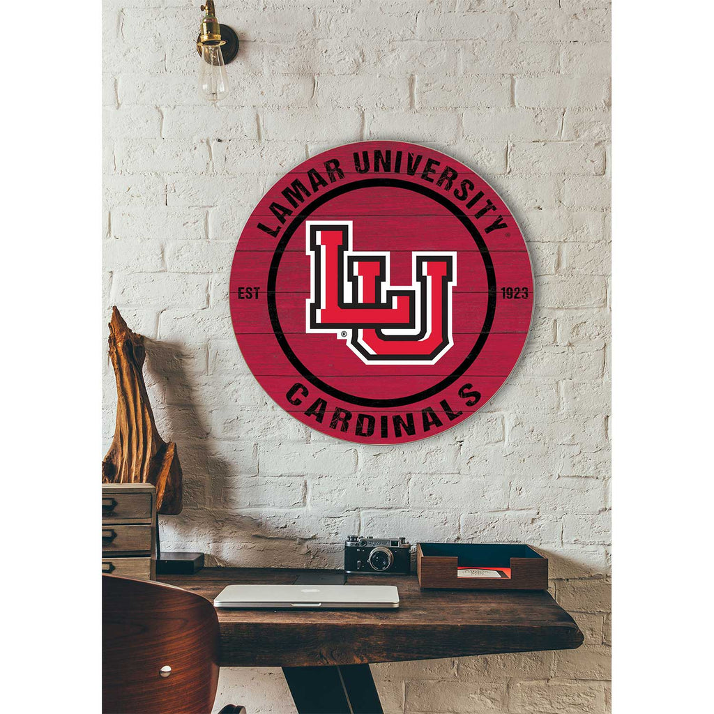 20x20 Weathered Colored Circle Lamar Cardinals