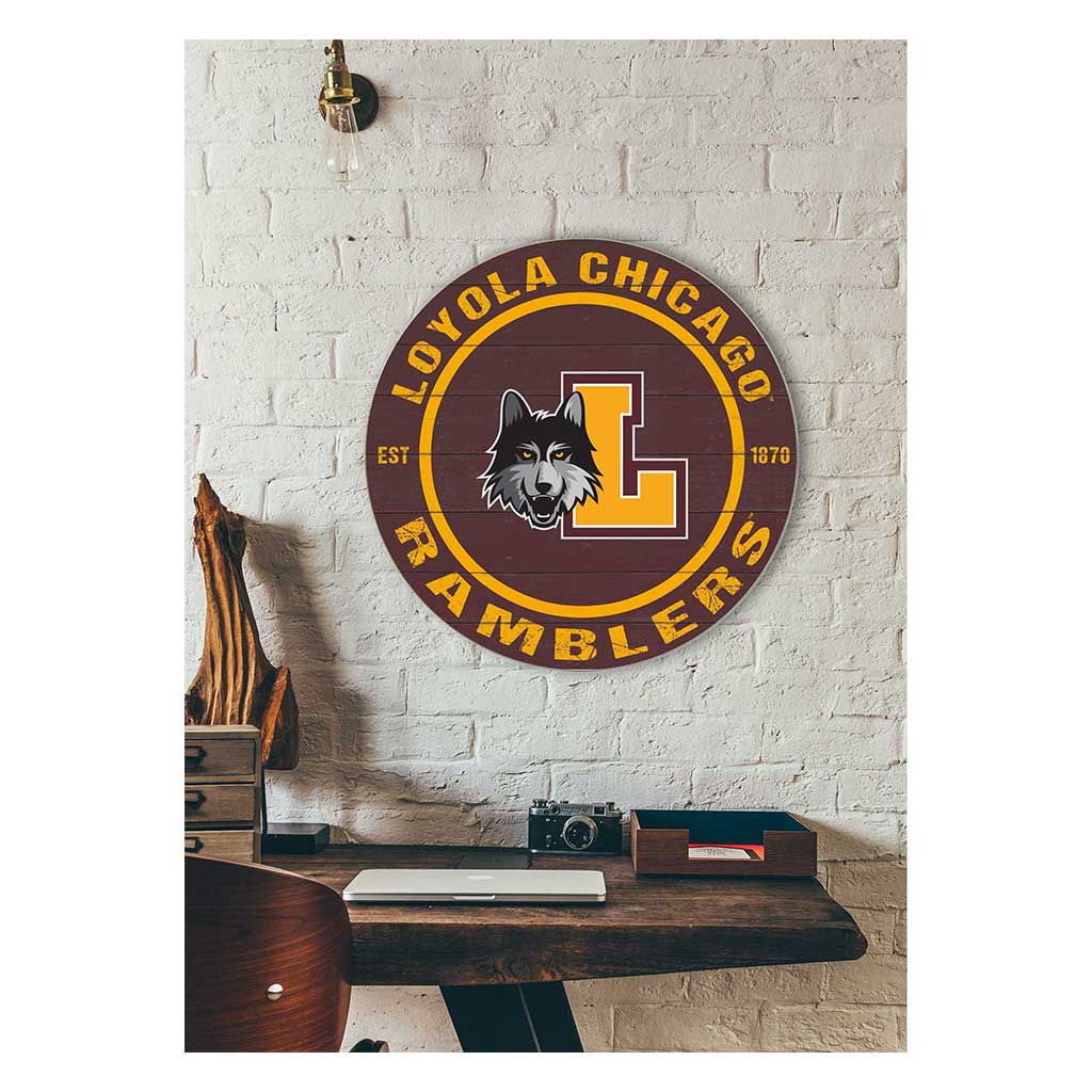 20x20 Weathered Colored Circle Loyola Chicago Ramblers