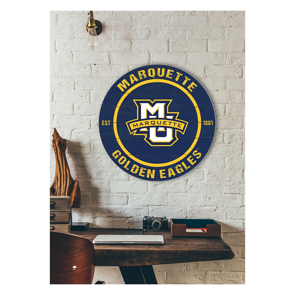 20x20 Weathered Colored Circle Marquette Golden Eagles