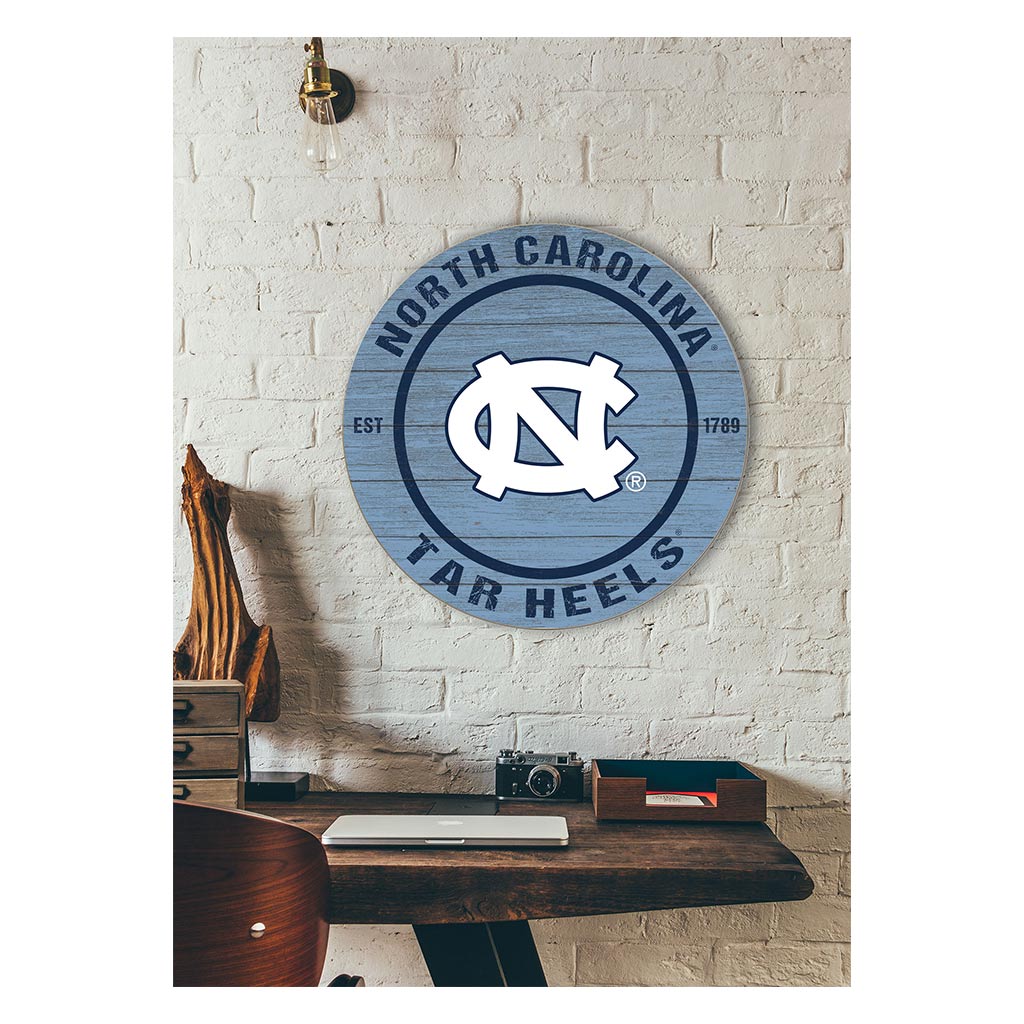 20x20 Weathered Colored Circle North Carolina (Chapel Hill) Tar Heels