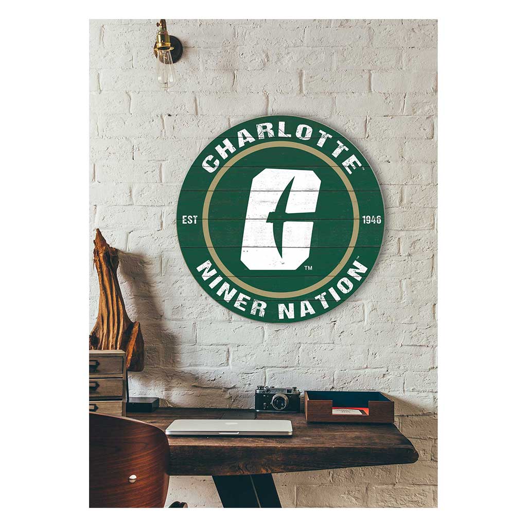 20x20 Weathered Colored Circle North Carolina (Charlotte) 49ers