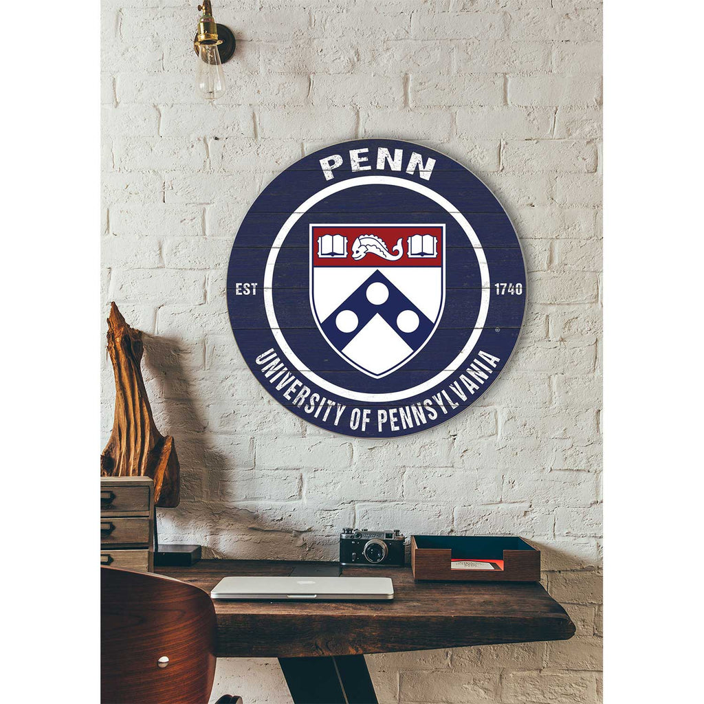 20x20 Weathered Colored Circle University of Pennsylvania Quakers