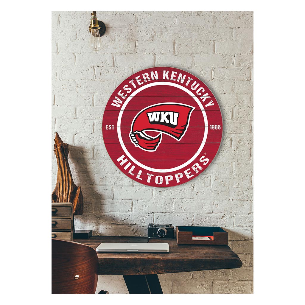 20x20 Weathered Colored Circle Western Kentucky Hilltoppers
