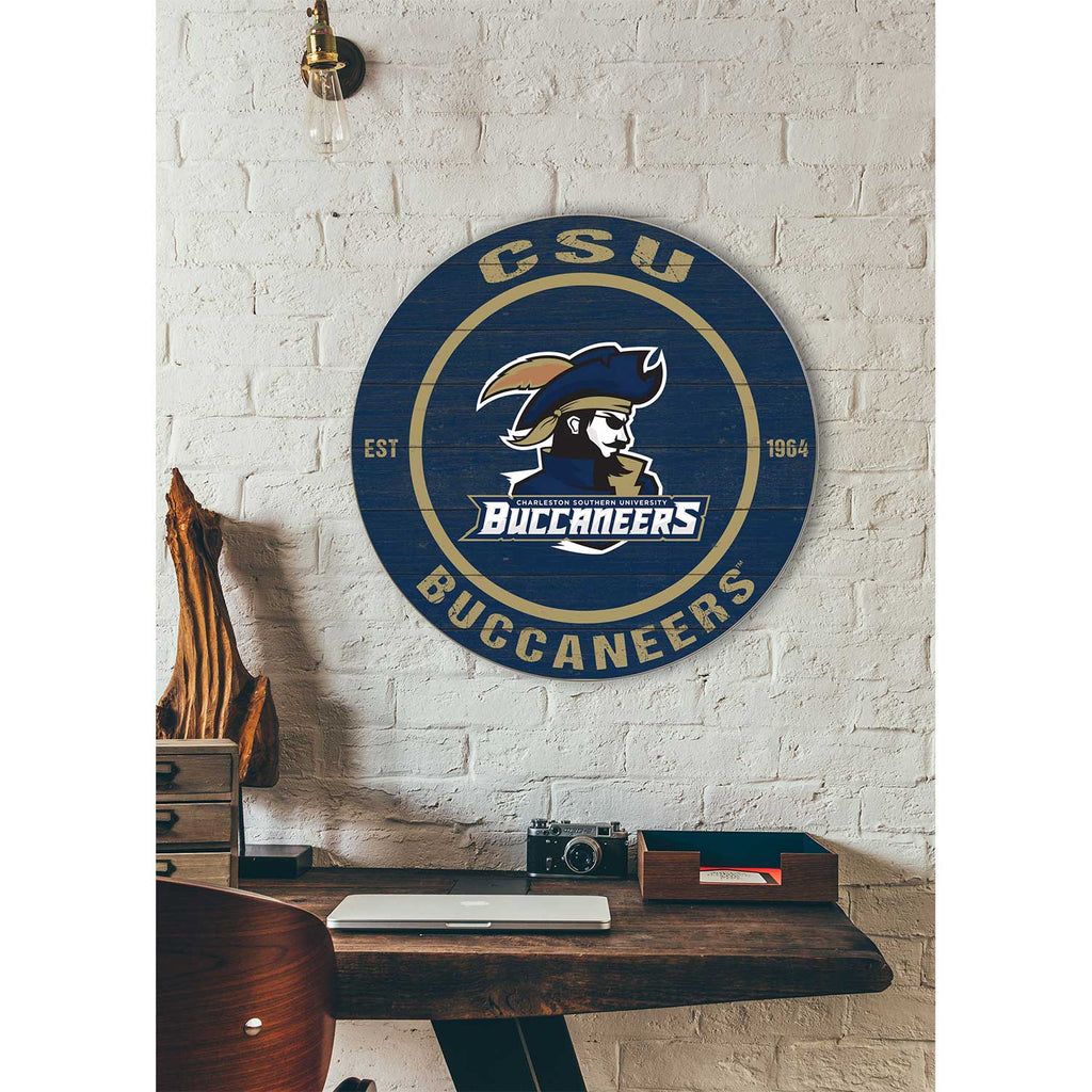 20x20 Weathered Colored Circle Charleston Southern Buccaneers