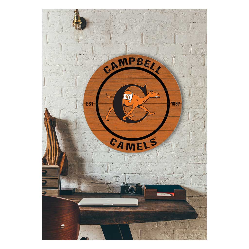 20x20 Weathered Colored Circle Campbell University Fighting Camels