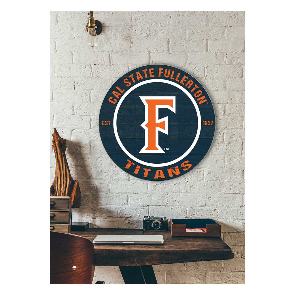 20x20 Weathered Colored Circle Cal State Fullerton Titans