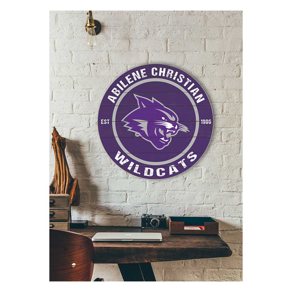 20x20 Weathered Colored Circle Abilene Christian Wildcats
