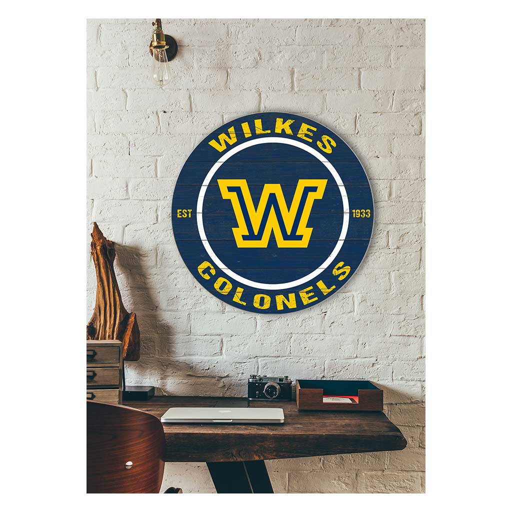 20x20 Weathered Colored Circle Wilkes University Colonels