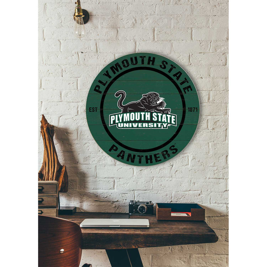 20x20 Weathered Colored Circle Plymouth State University Panthers