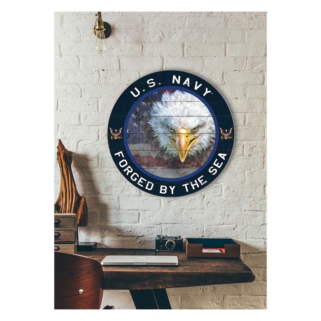 20x20 Circle Flag with Eagle Navy